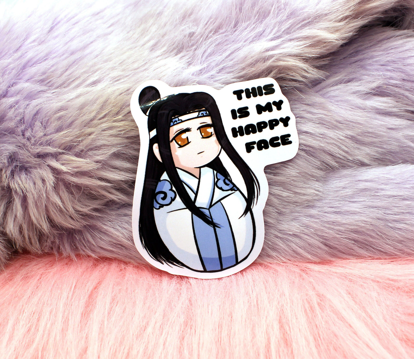 Lan Wangji This Is My Happy Face Sticker (8cm)