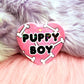 Puppy Boy Heart Badge (55mm)