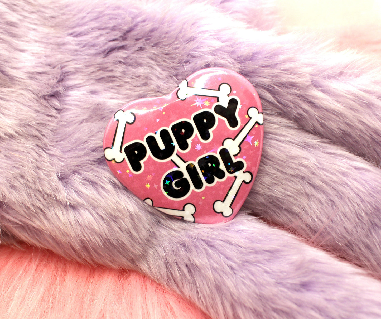 Puppy Girl Heart Badge (55mm)