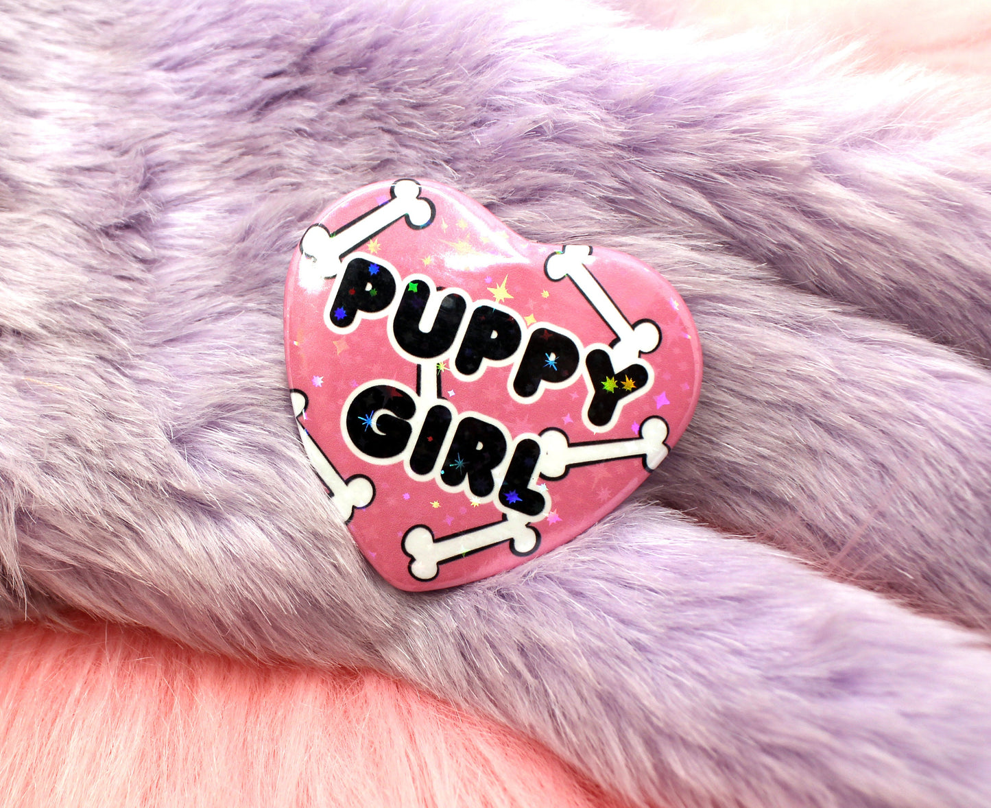 Puppy Girl Heart Badge (55mm)