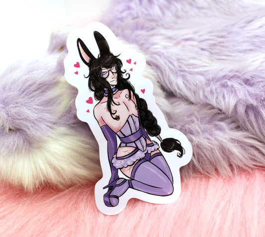 Ginzin Bunny Femboy Pin Up Sticker (8cm) - The Nightingale Dragon Series