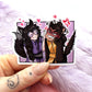 Smiling Fox Ginzin and Angry Cat Tomar Sticker (6cm) - The Nightingale Dragon Series