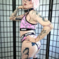 Pink Puppy Dog Bones Crop Top & Briefs Lingerie Set (Sizes: S-XXL)