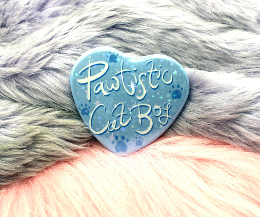 Pawtistic Cat Boy Heart Badge (55mm)