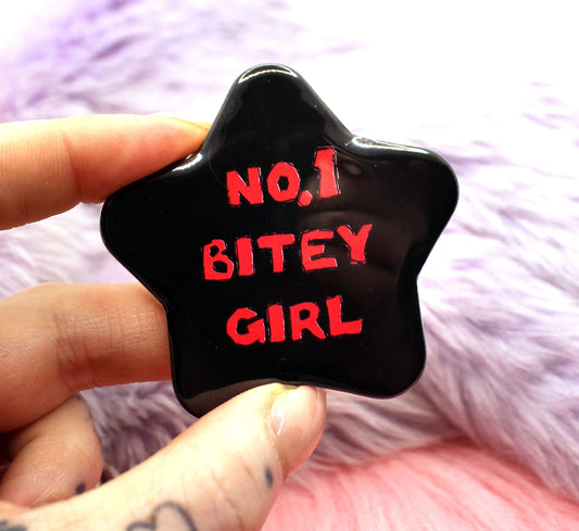 No.1 Bitey Girl Black Star Badge (55mm)