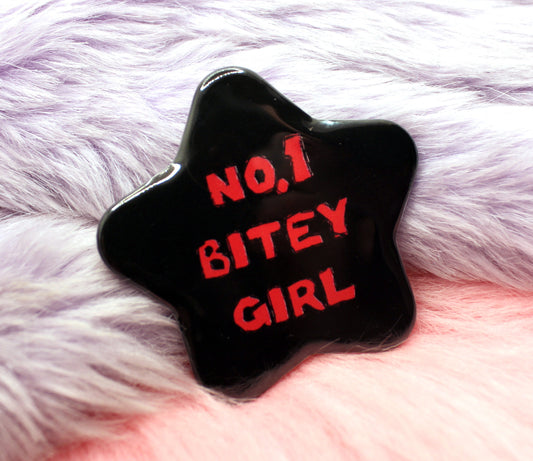 No.1 Bitey Girl Black Star Badge (55mm)