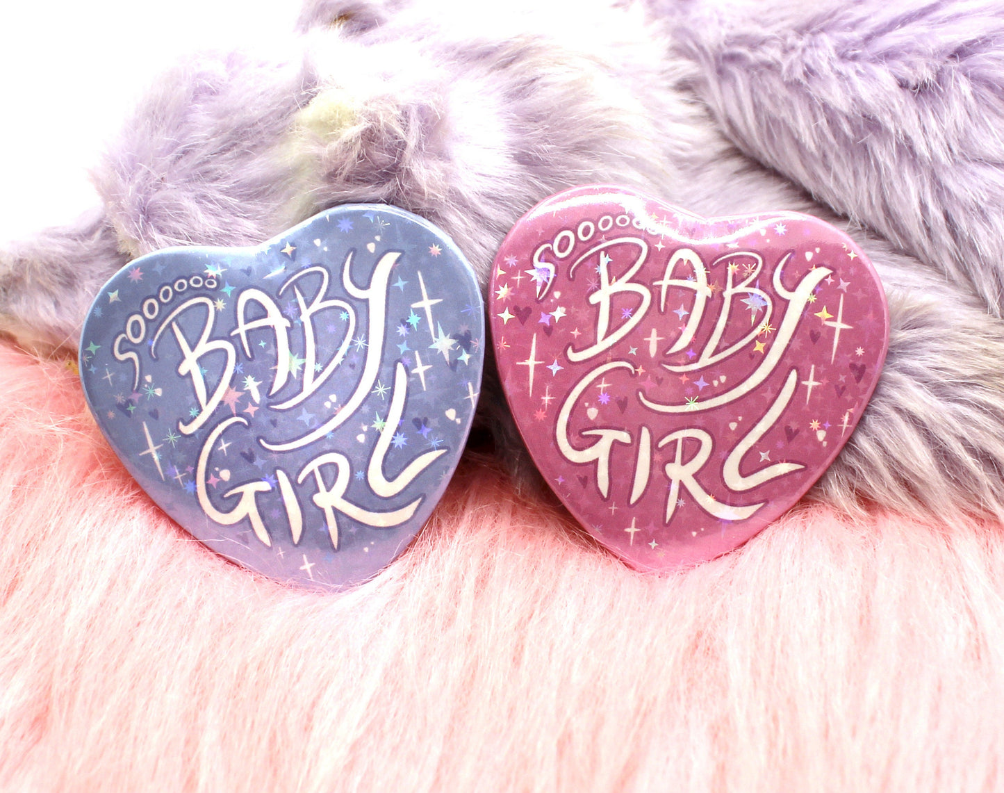 Pink Sooooo BabyGirl Heart Badge (55mm)