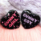 Bunny Boy Heart Badge (55mm)