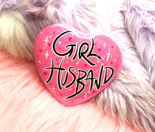 Girl Husband Heart Badge (55mm)