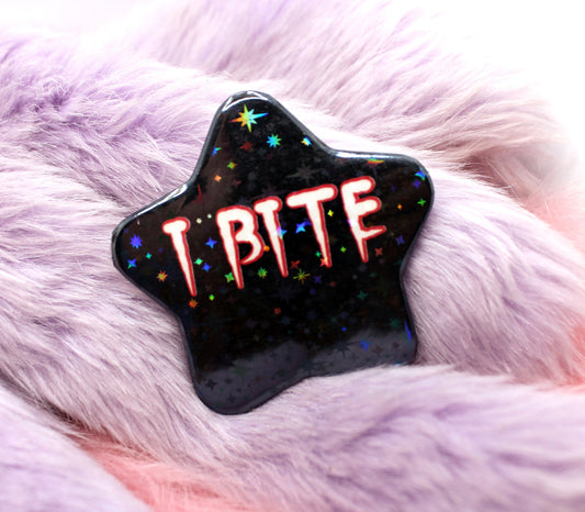 I Bite Star Badge (55mm)