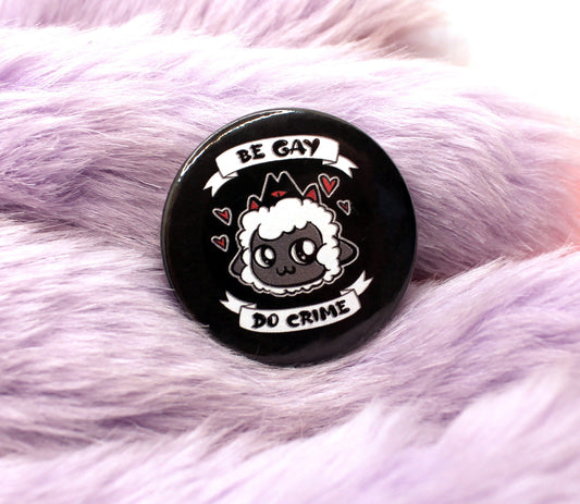 Cult of the Lamb Be Gay Do Crime Lamb Badge (38mm)