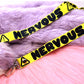 Nervous Yellow Warning Sign 90cm Lanyard