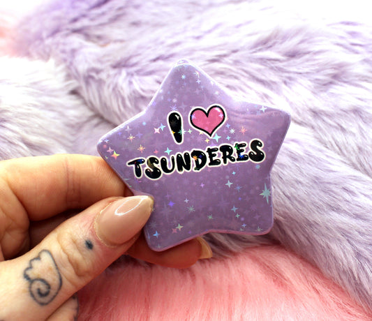 I Heart Tsunderes Star Badge (55mm)