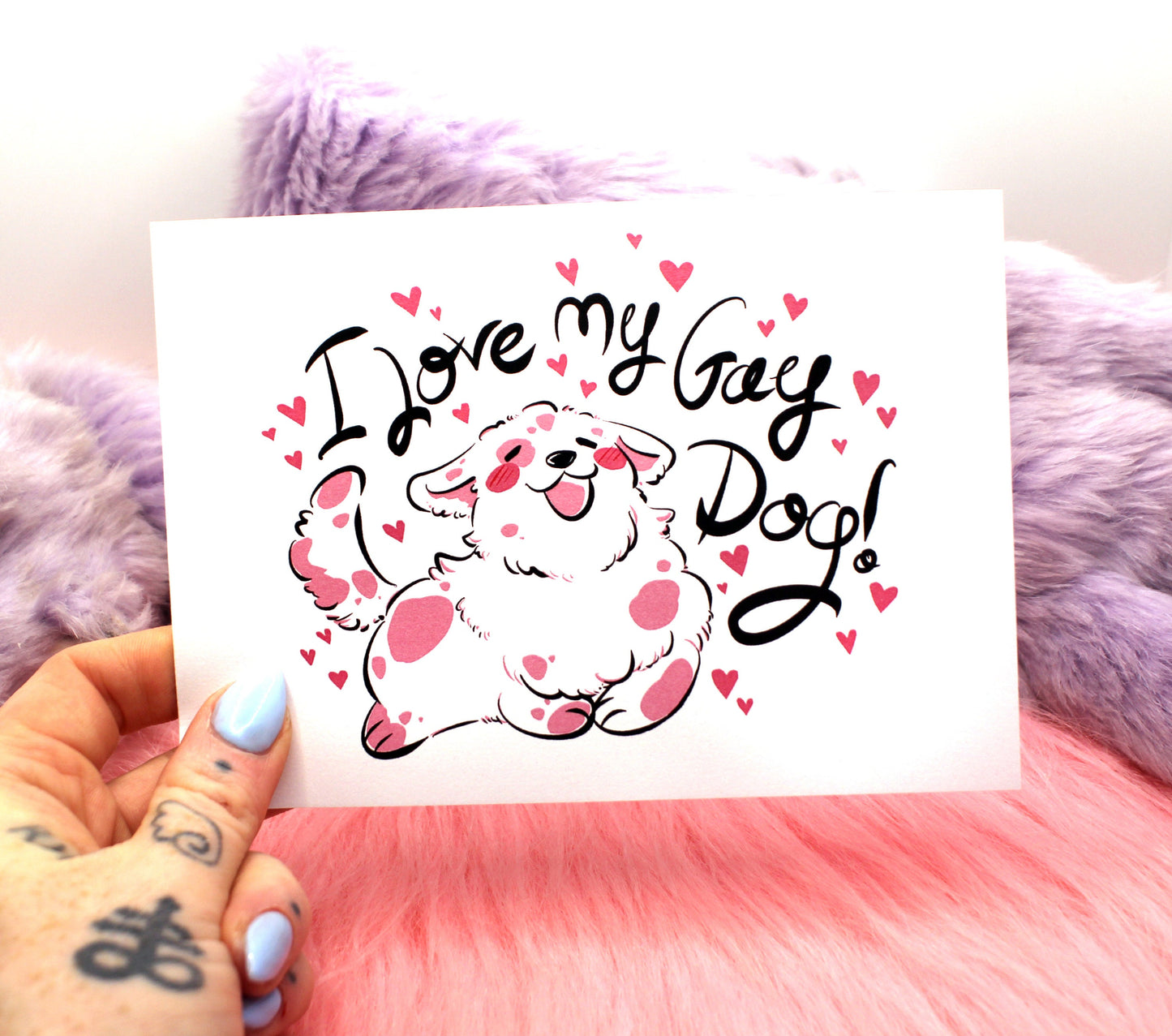 I Love My Gay Dog A6 Print