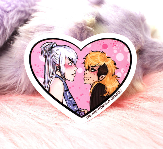 Branwren Heart Sticker (7cm) - The Nightingale Dragon Series