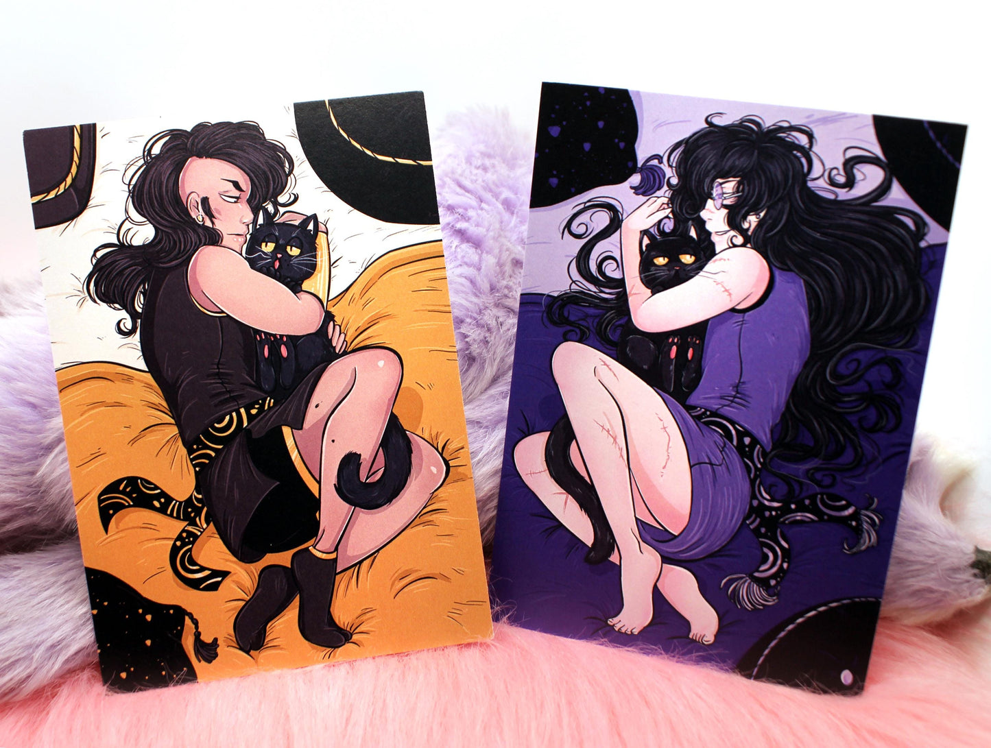 Tomar and Cat Bed Illustration A6 Print - The Nightingale Dragon Series