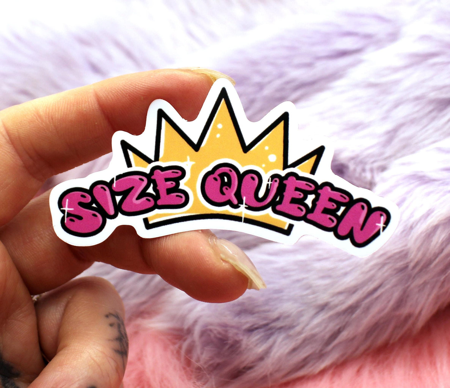 Size Queen Gay Crown Sticker (7cm)