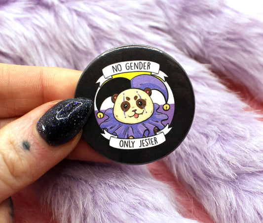 No Gender Only Jester Ferret Badge (38mm)