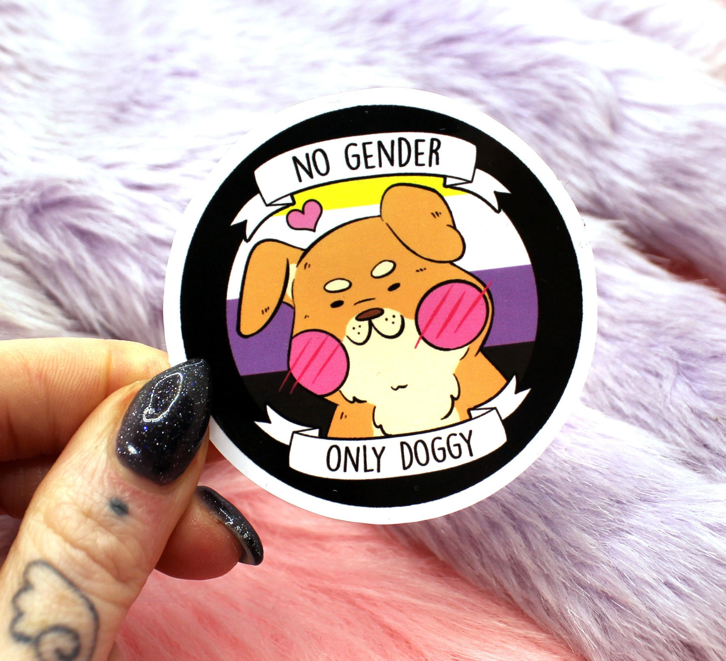 No Gender Only Doggy Sticker (6cm)