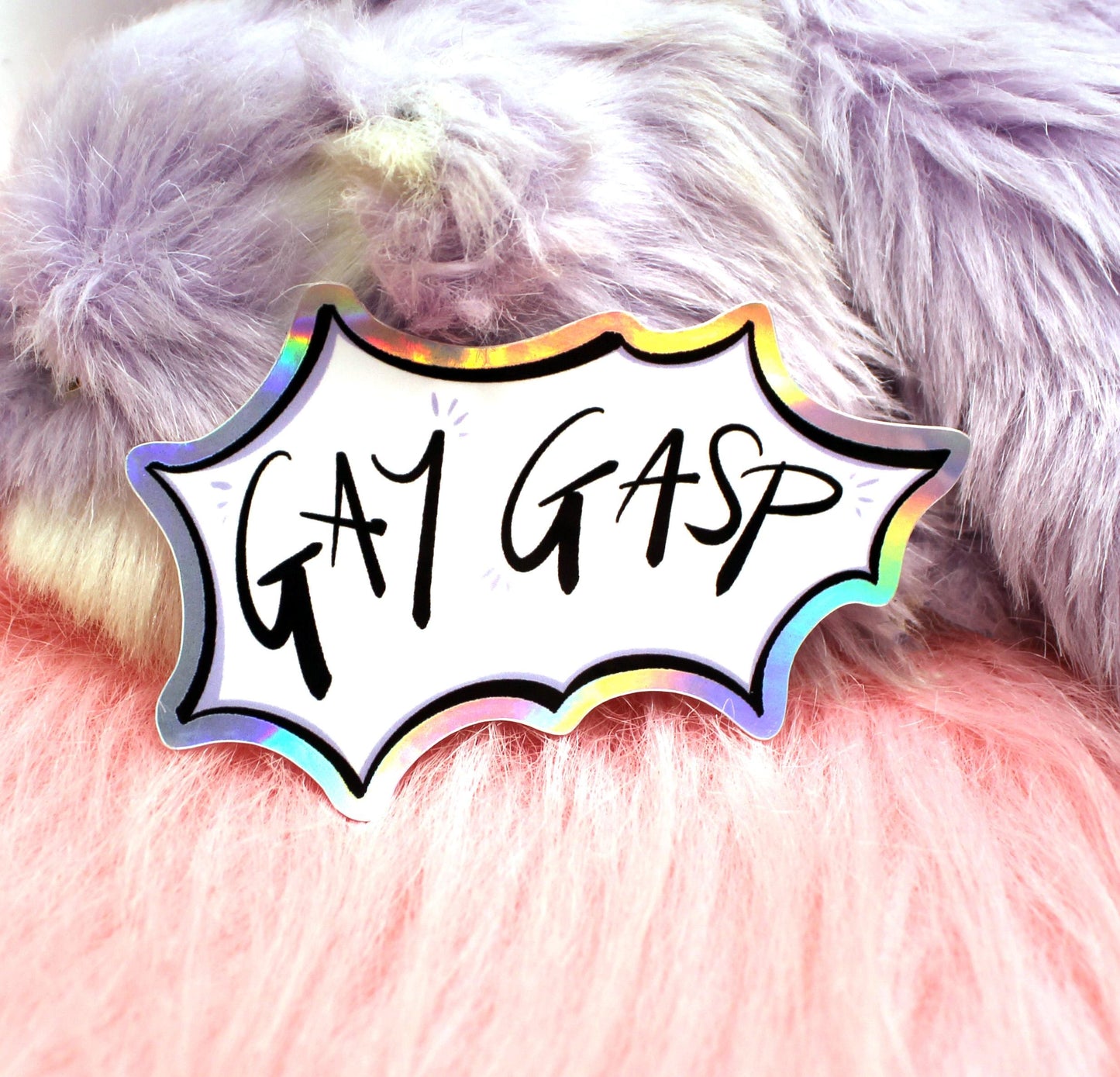 Gay Gasp Holographic Sticker (7cm)