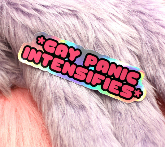 Gay Panic Intensifies Holographic Sticker (8cm)