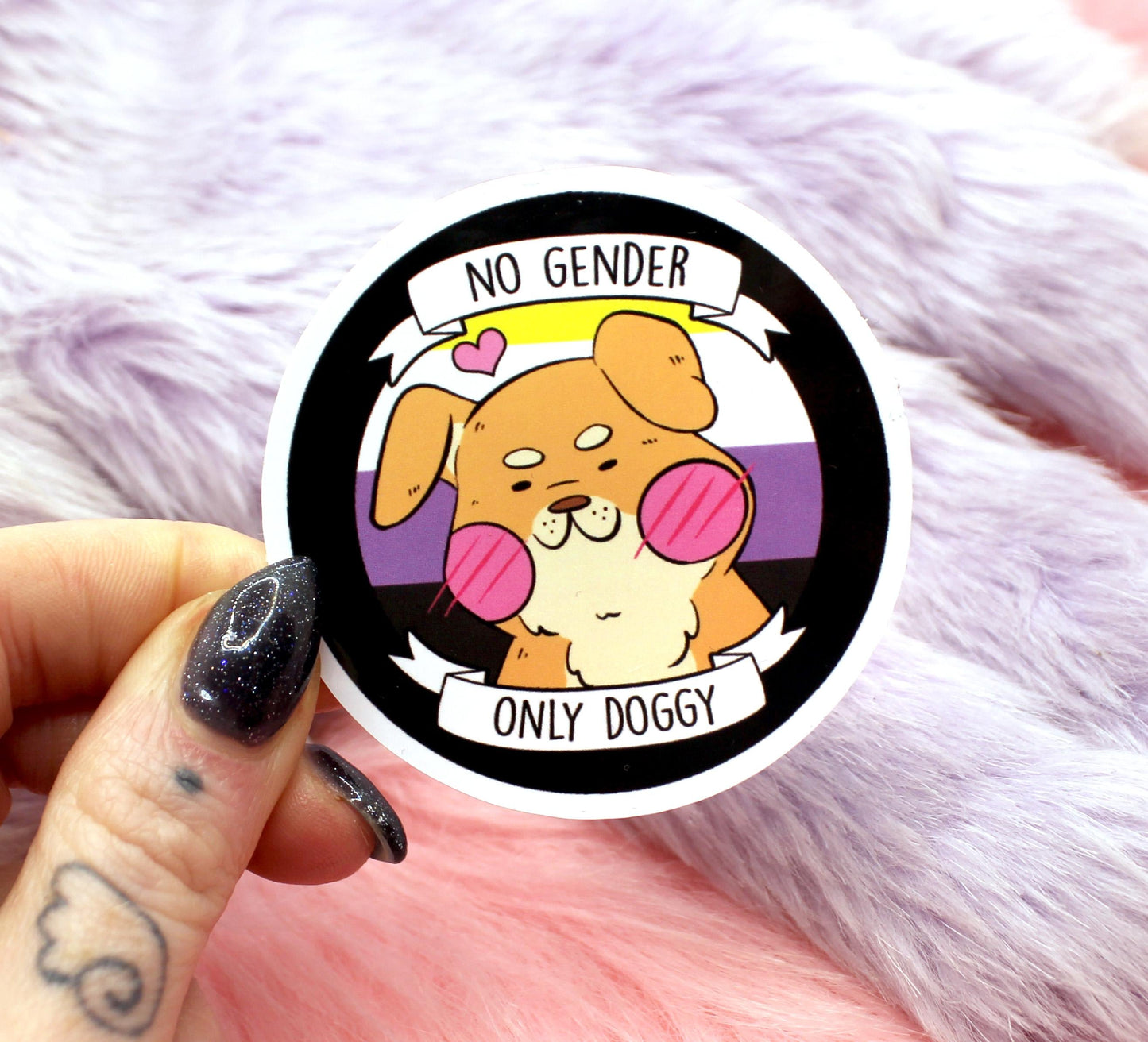 No Gender Only Doggy Sticker (6cm)