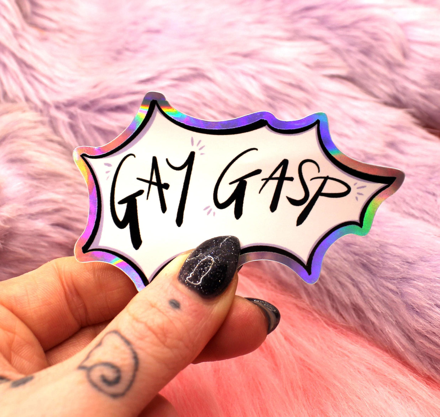 Gay Gasp Holographic Sticker (7cm)