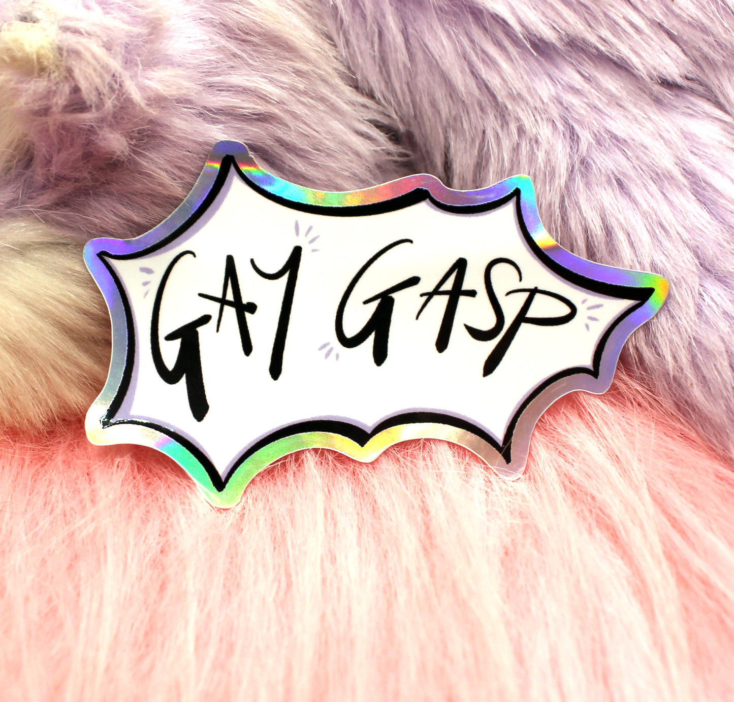 Gay Gasp Holographic Sticker (7cm)