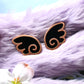 Black and Gold Kawaii Wings Enamel Pin Set (A Grade, Hard, Rose Gold)