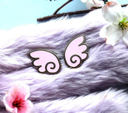 Pastel Pink Kawaii Wings Enamel Pin Set (A Grade, Hard, Silver Nickel)