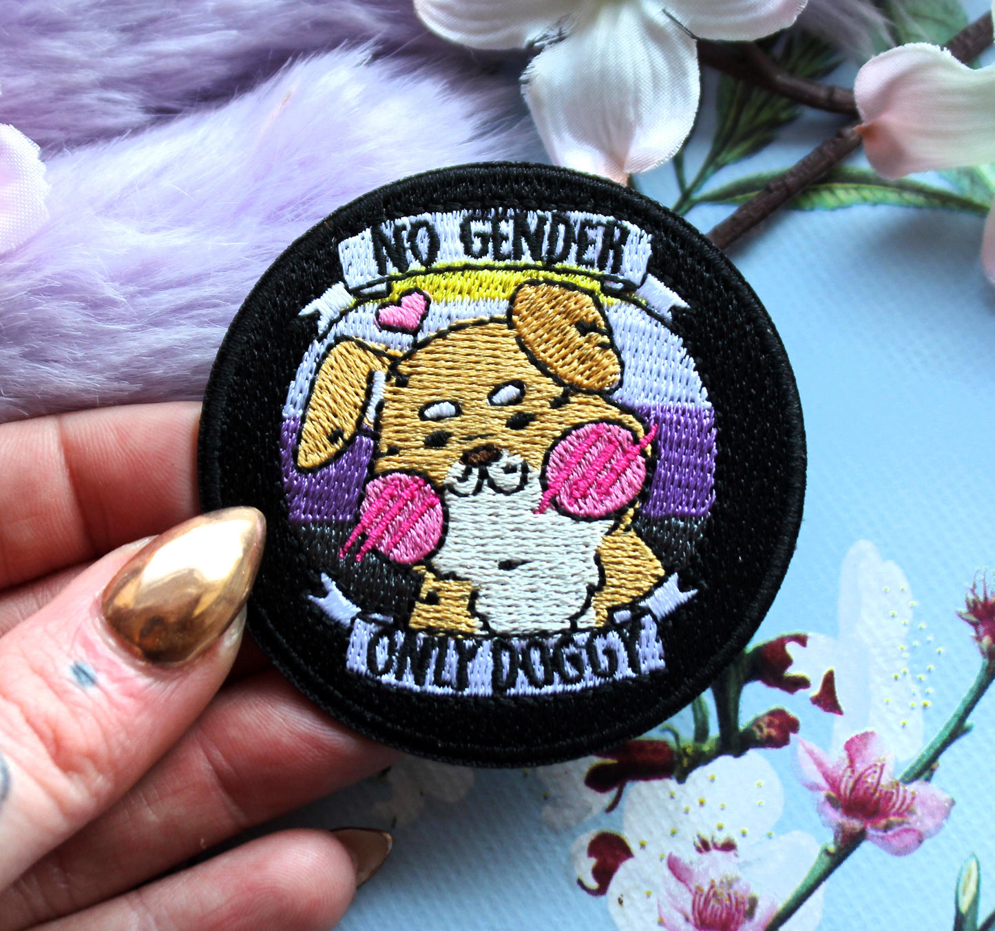 No Gender Only Doggy Iron-On Patch (6cm)