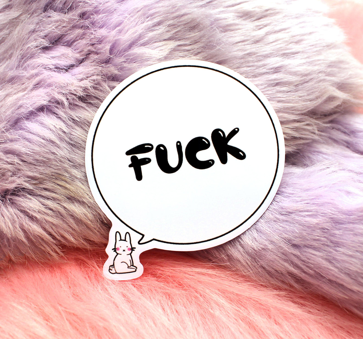 FUCK Bunny Speech Bubble 6cm Sticker