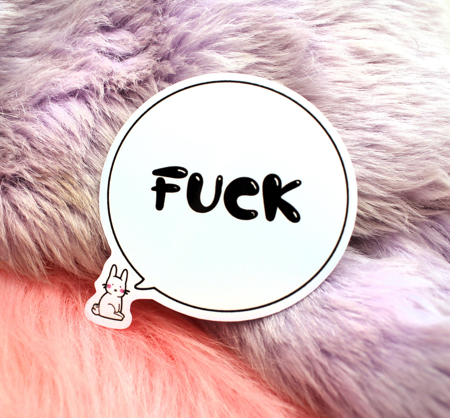 FUCK Bunny Speech Bubble 6cm Sticker