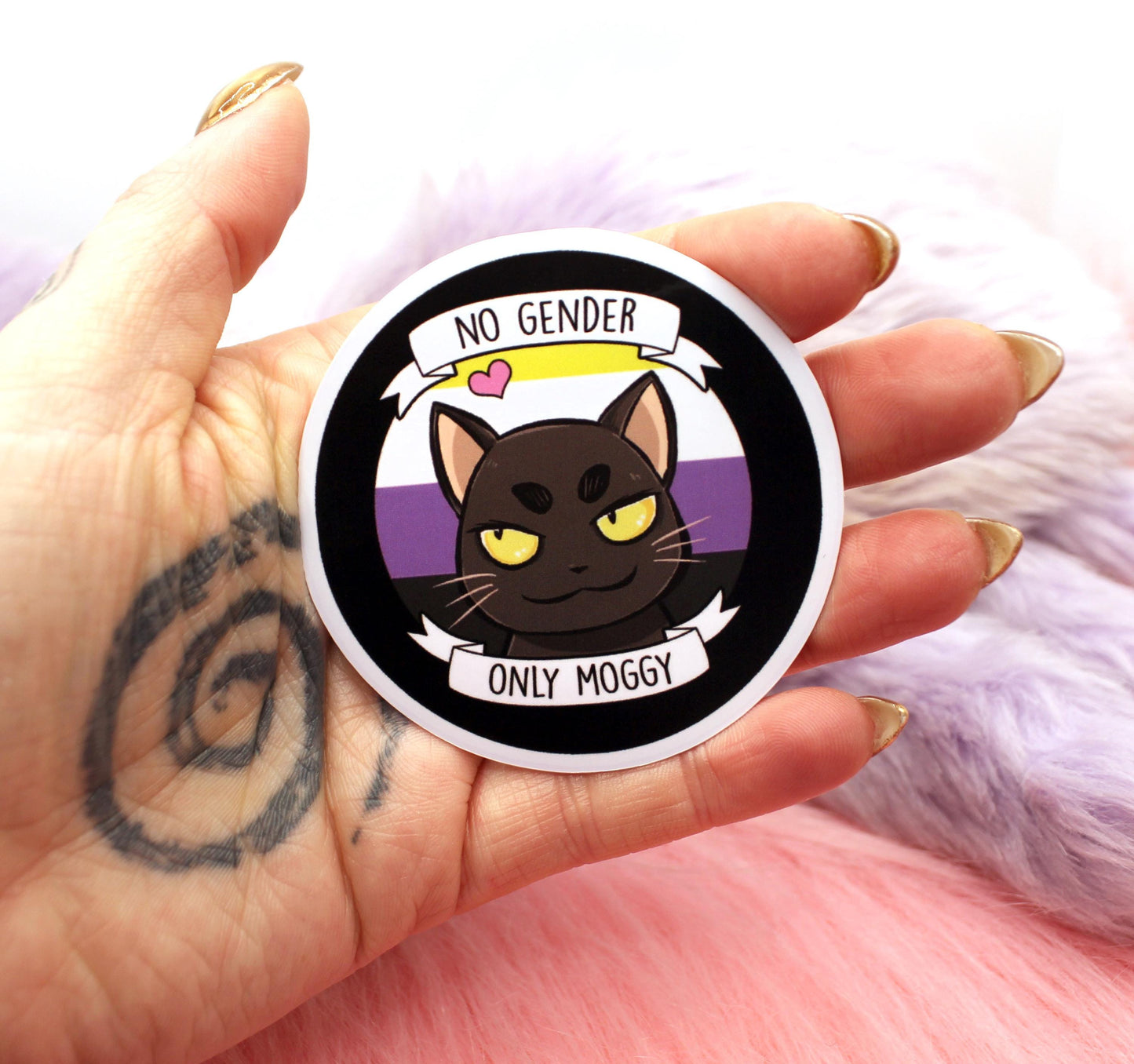 No Gender Only Moggy Sticker (6cm)