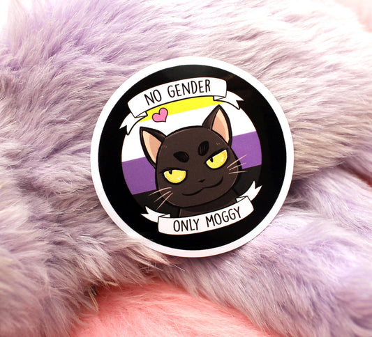 No Gender Only Moggy Sticker (6cm)