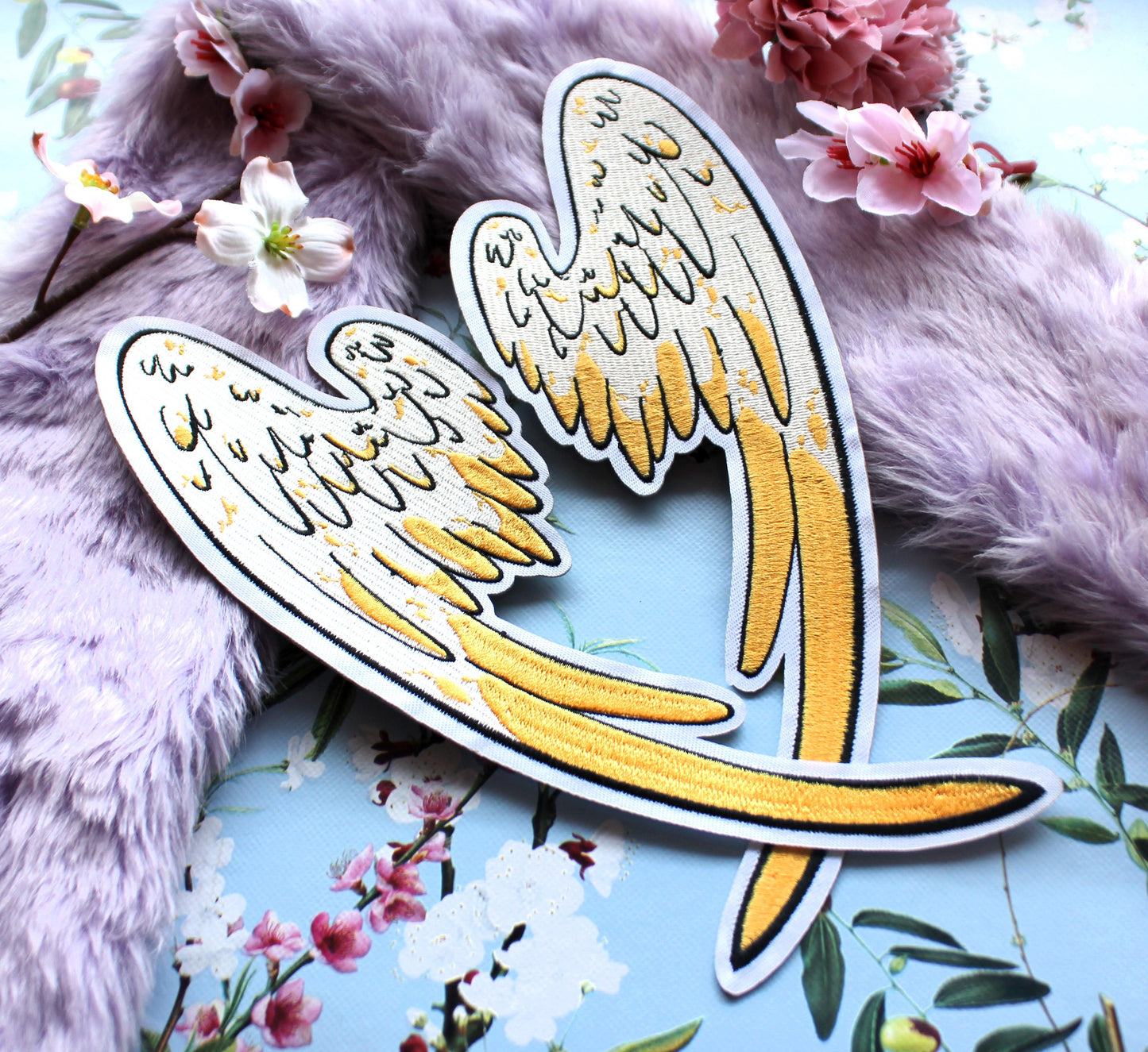 Jumbo Angel Wings Matching Iron-On Patch Set (26cm)