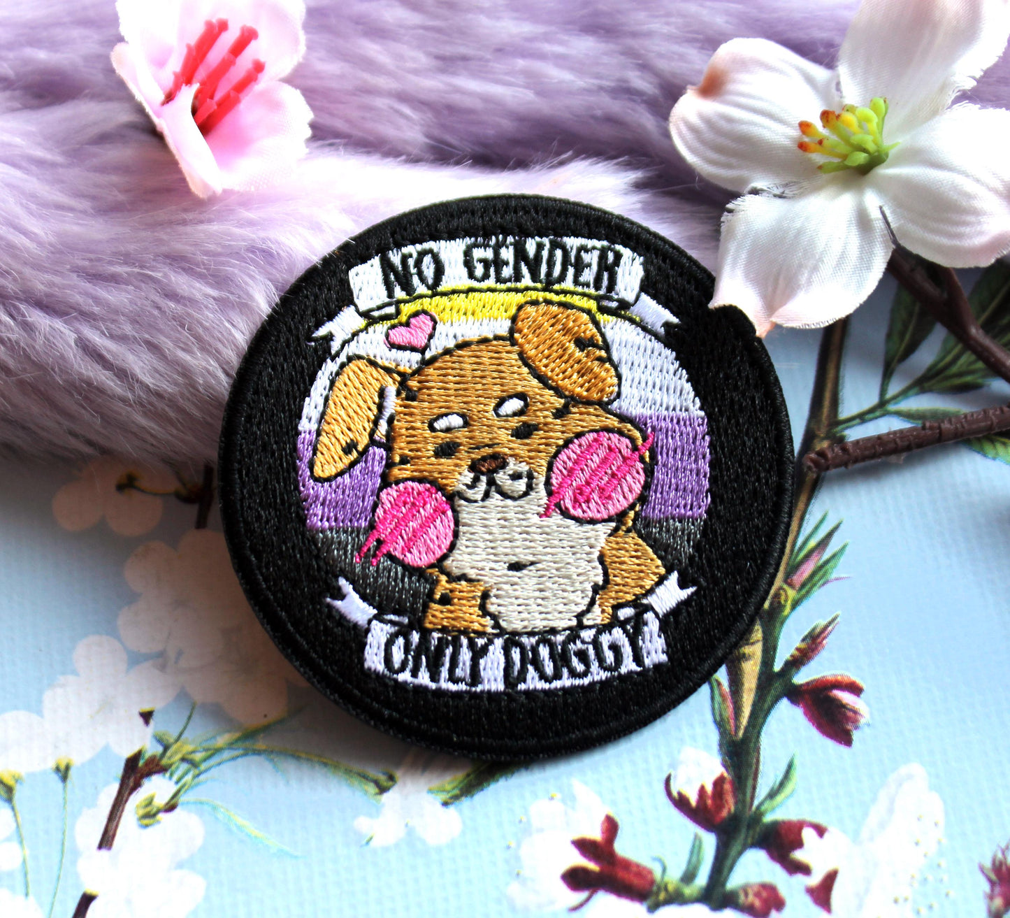 No Gender Only Doggy Iron-On Patch (6cm)