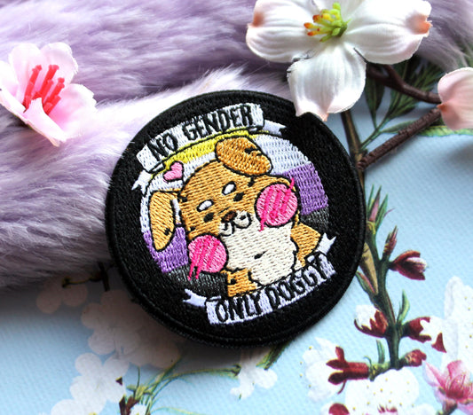 No Gender Only Doggy Iron-On Patch (6cm)