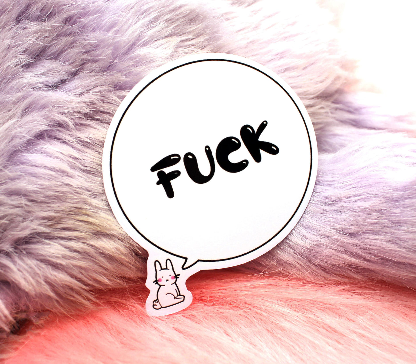 FUCK Bunny Speech Bubble 6cm Sticker