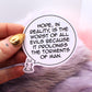 Nihilistic Quote Hope Bunny Speech Bubble 6cm Sticker