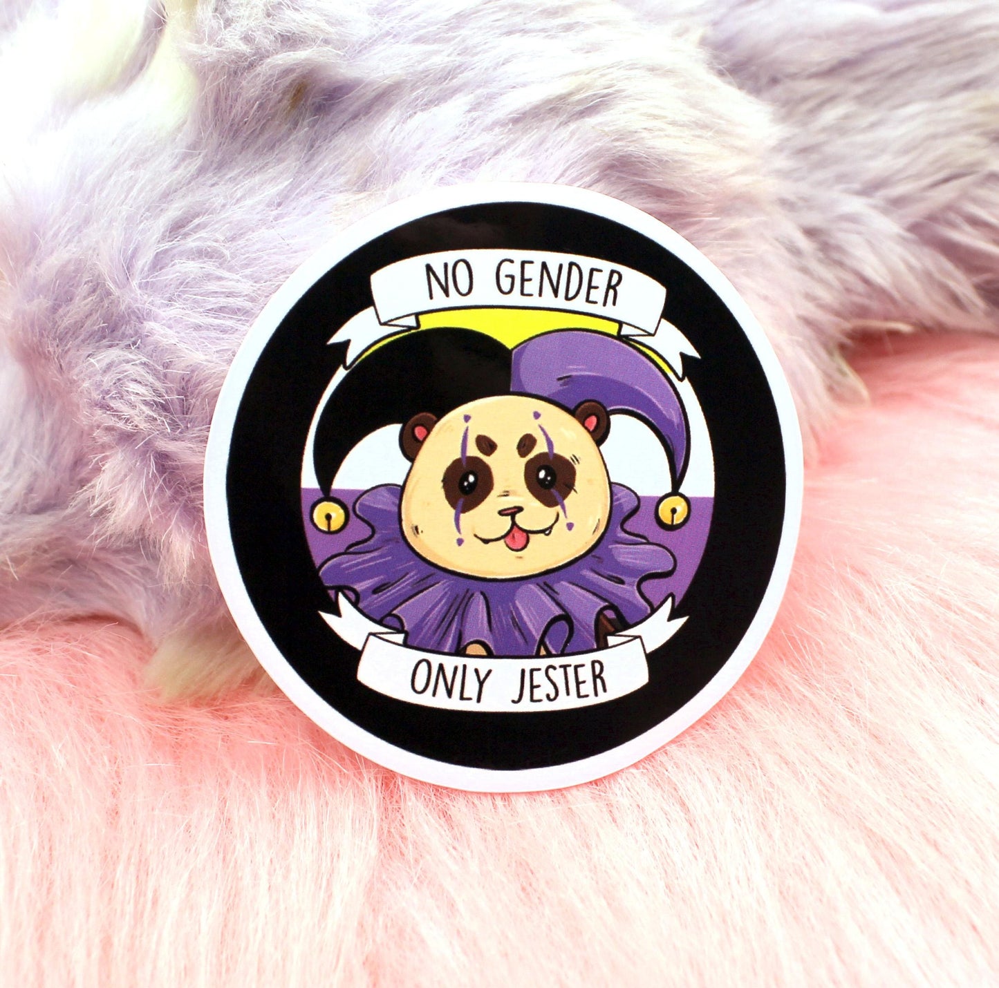 No Gender Only Jester Ferret Sticker (6cm)