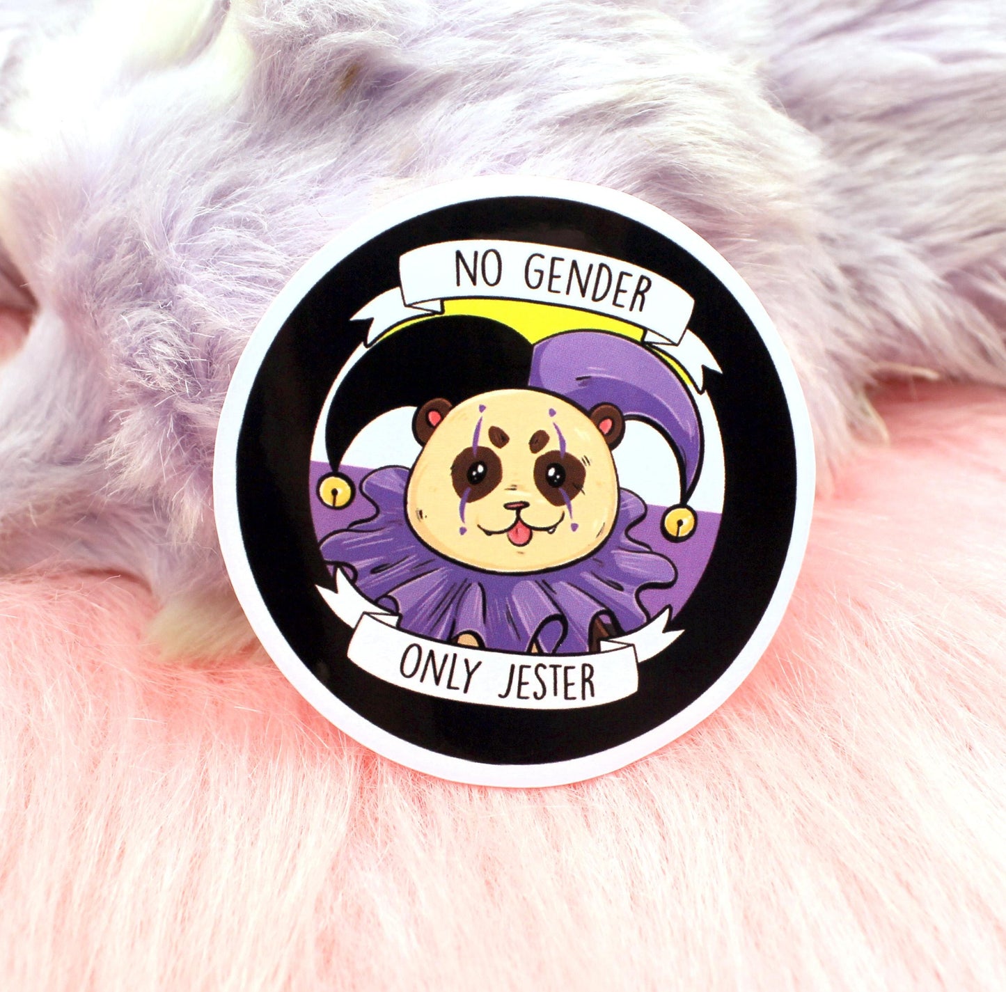 No Gender Only Jester Ferret Sticker (6cm)