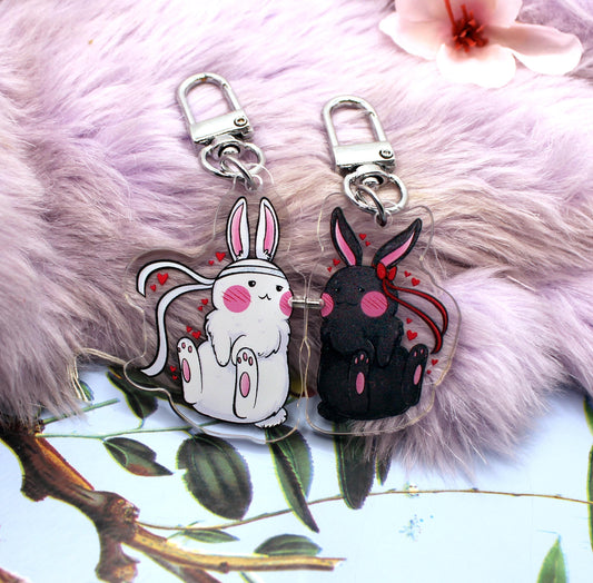 Wangxian Rabbit Form Magnetic Connector Acrylic Charms (2 Inch) - Mo Dao Zu Shi The Untamed Wei Wuxian Lan Wangji MXTX Danmei