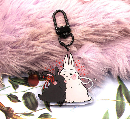Wangxian Rabbit Pair 2inch Acrylic Charm - Mo Dao Zu Shi The Untamed Wei Wuxian Lan Wangji MXTX Danmei Fan Art