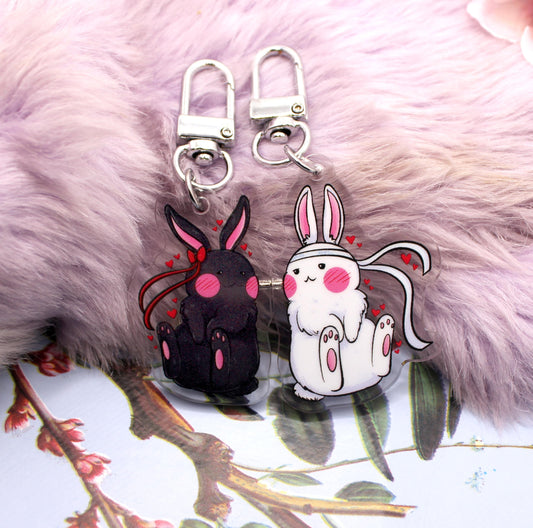Wangxian Rabbit Form Magnetic Connector Acrylic Charms (2 Inch) - Mo Dao Zu Shi The Untamed Wei Wuxian Lan Wangji MXTX Danmei