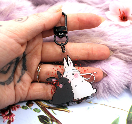 Wangxian Rabbit Pair 2inch Acrylic Charm - Mo Dao Zu Shi The Untamed Wei Wuxian Lan Wangji MXTX Danmei Fan Art