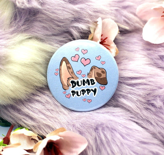 Dumb Puppy Blue Cartoon Furry Circular Badge (38mm)