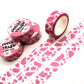 Pink Strawberry Milk Cow Print Washi Tape (1.5cm x 10m)
