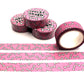 Pink and White Dog Bones Print Washi Tape (1.5cm x 10m)