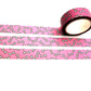 Pink and White Dog Bones Print Washi Tape (1.5cm x 10m)
